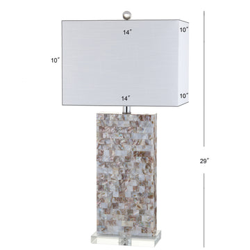 Cannon 29" Seashell and Crystal LED Table Lamp - JONATHAN Y